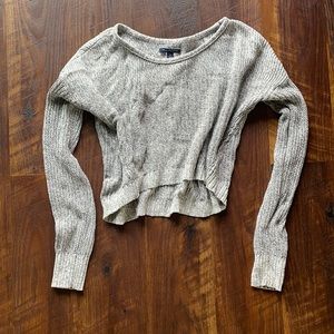 American Eagle Grey Cropped Sweater